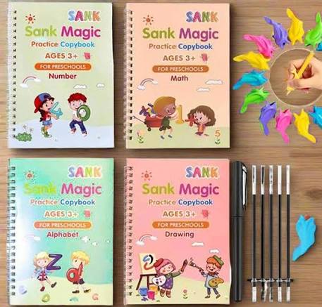 Sank Magic Practice Copybook 4-book set with magic pen